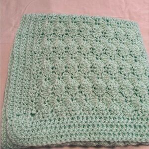 Mint Green Crochet Blanket